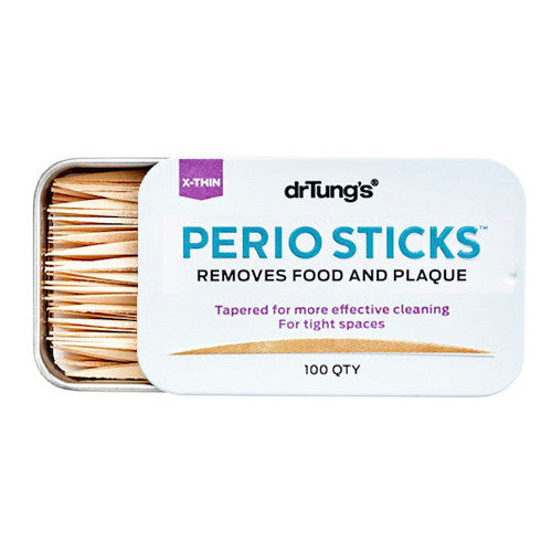 Dr.Tungs Perio Sticks Food And Plaque Removers, X-Thin - 100 Ea